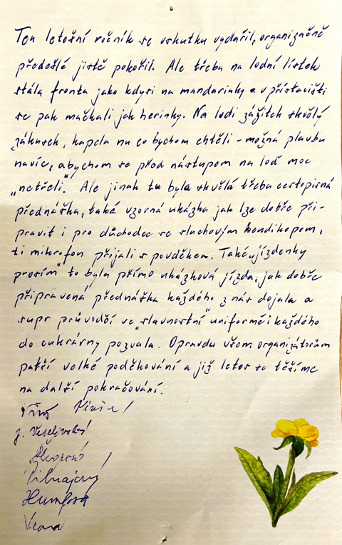 Děkovný dopis účastníků kampaně 